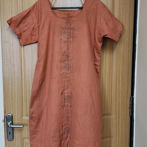 Orange Cotton Kurti