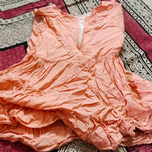 Meesho Peach Dress