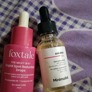 Minimalist Aha Bha Face Exfoliator, Foxtale Serum