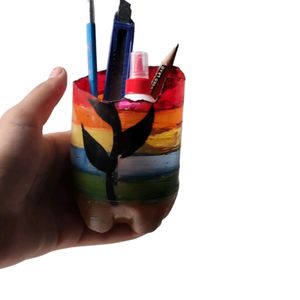 Cute Pen Holder Rainbow Caddy Desk Organizer