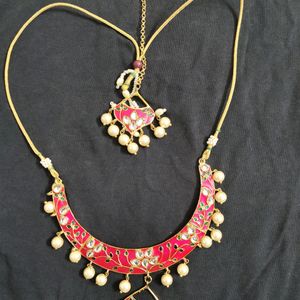 MEENAKARI NECKLACE AND MAANGTIKKA Combo