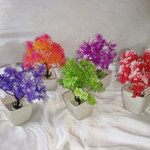 Set Of Four Artificial Plants With Pot