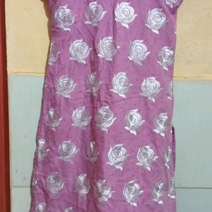 Pink Rose Design Kurti - Offer Sale