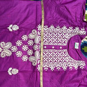 Rani Pink Chikankari Kurta