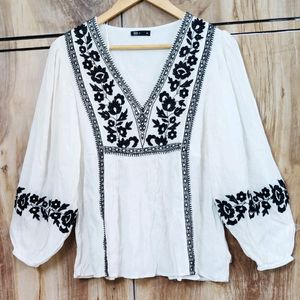 Black Embroidery Work Top Size-34