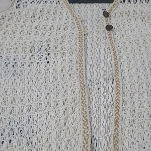 Off-white Sleeveless Buttoned Cardigan