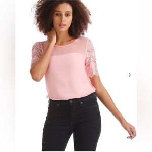 GAPSheer Top with Lace Sleeves