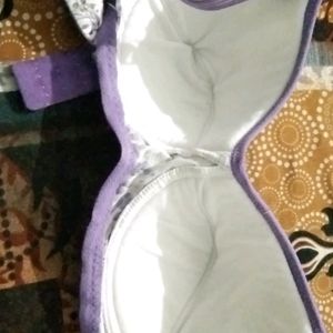 36 Number Purple And White Colour Bra