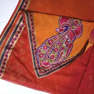 💥🆕️ Designer Patchwork Multicolour Shimmer Saree