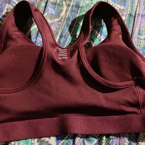 Negotiable. Sports Bra In Stylish Maroon Colour