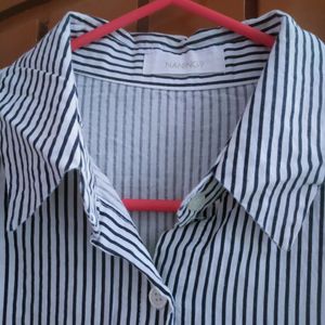 White And Blue Striped Shirt