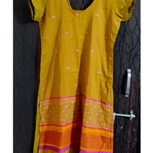 Navratri Kanchi Work Mehandi Green Kurti