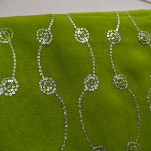 Lime Green Sequins Saree