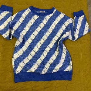 Blue+white Pullover Fits M/L