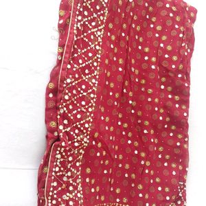 Festive Maroon Saree