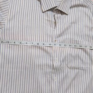 Louis Philippe Men Off White Stripe Cotton Shirt