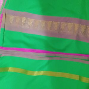 Parrot Green Colour Saree