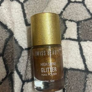 Swiss Beauty Gold Glitter Nail Polish