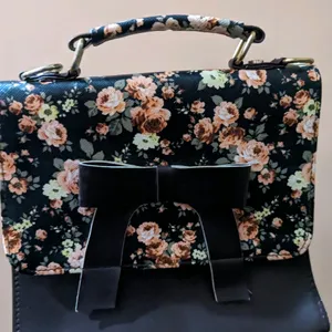 Brown Floral Print Sling Bag