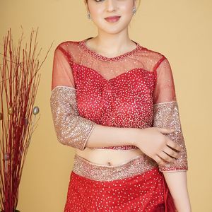 Cherry Red Lehenga Set