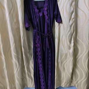 Purple Sexy Night Dress With Shrug