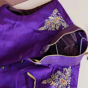 Purple Ethnic Jacket Koti