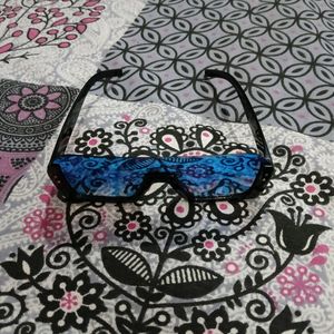 Blue Reflection Sunglasses With Black Frame