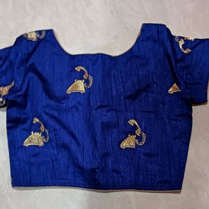 Navy Blue Color Stitched Blouse ,Non Paded Blous