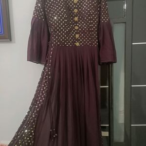 Pretty Long Dress With Dupatta