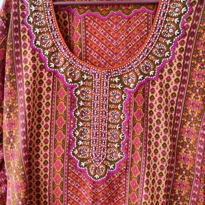 Silk Kurta With Embellishments