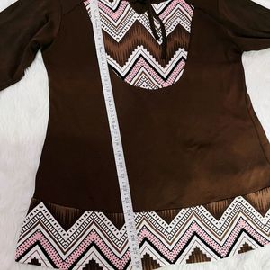 Brown kurti styled top