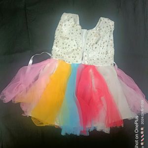 Multicolour Netted Frock