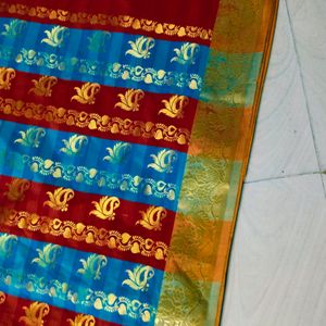 Multi Colour Pure Kanjeevaram Silk Saree