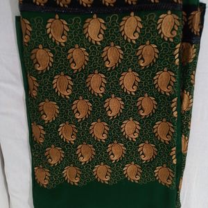 Green Wedding & Festival Designer Saree With Blous