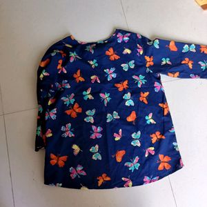 Blue Floral Print Top