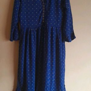 Navy Blue Gown Cum Kurti