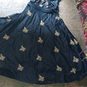 Navy Blue Heavy Partywear Gown