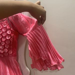 Pleated Material Frock/gown