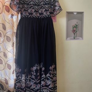 Navy Blue Floral Dress