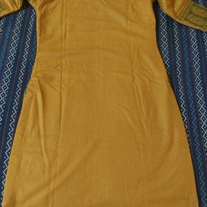 WOMEN WOOLEN MUSTARD KURTA SET