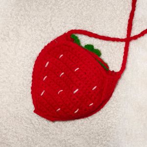 Strawberry Crochet bag M Size