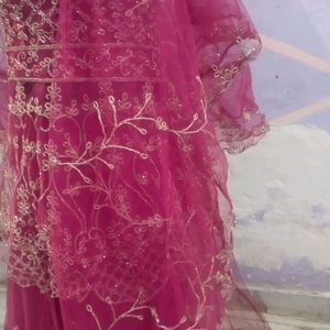 Golden Embroidery Lehenga Choli With Dupatta