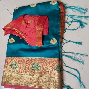 New Festive Wear Saree With Blouse