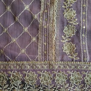 Unstiched Crushed Silk Party Wear Suit Fabric