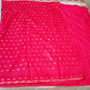 Saree Mall Banarsi Silk Zari Pink Suit Fabric