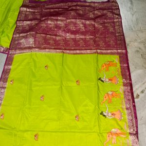 Art Silk Saree With Blouse Pices Good Design