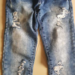 Blue Distressed Jean's For Women