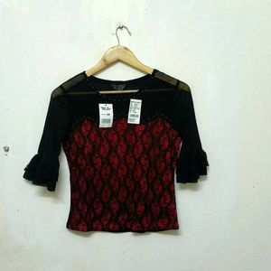 Trendy New Red And Black Top For Women