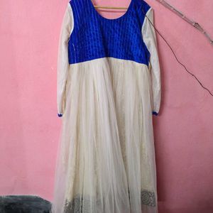 White Snd Royal Blue Long Gown