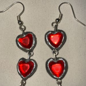 Heart Ear Rings Hanging